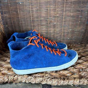 Converse Sz 12 Men's Blue Suede High Top Lace Up Sneakers